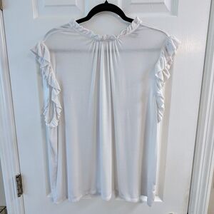 Express White Ruffle Sleeve Blouse